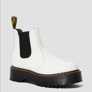Dr.Marten White Quad Platform Chelsea Boots